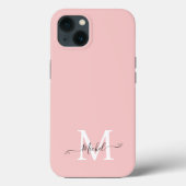 Coques Case-Mate iPhone Monogramme rose | Élégant minimaliste (Verso)