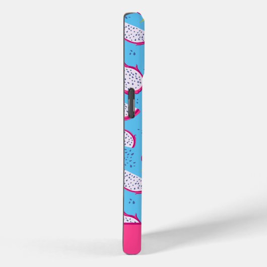 Coques Case-Mate iPhone Monogramme rose et bleu Dragon Fruit Motif personn (Verso / Droite)