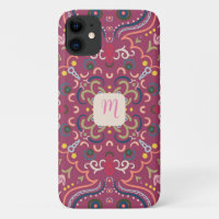Monogramme rose et coloré