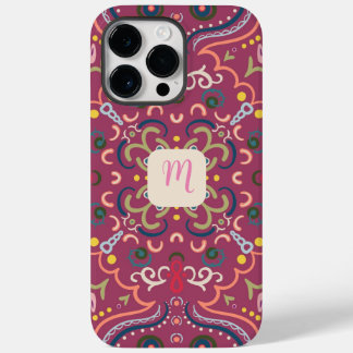 Coque Pour Pour iPhone 14 Pro Max Monogramme rose et coloré