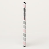 Coques Case-Mate iPhone Monogramme rose et gris de Chevron de zigzag (Dos/Gauche)