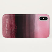 Coques Case-Mate iPhone Monogramme rose et noir Ombre brosse (Dos (Horizontal))