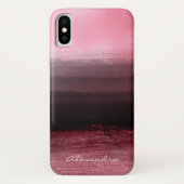 Coques Case-Mate iPhone Monogramme rose et noir Ombre brosse (Dos)