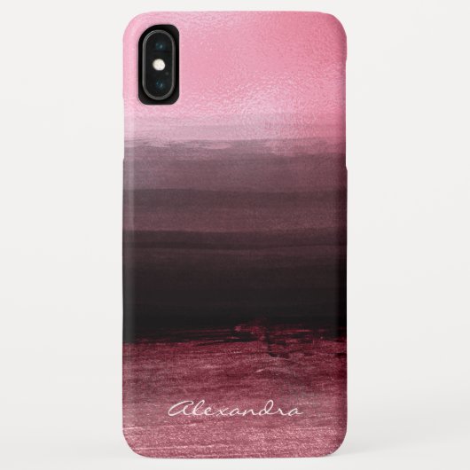 Coques Case-Mate iPhone Monogramme rose et noir Ombre brosse (Dos)