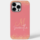 Coques Case-Mate iPhone Monogramme rose et or (Verso)