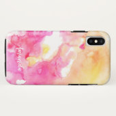 Coques Case-Mate iPhone Monogramme rose et orange chic d'aquarelle d'Ombre (Dos (Horizontal))