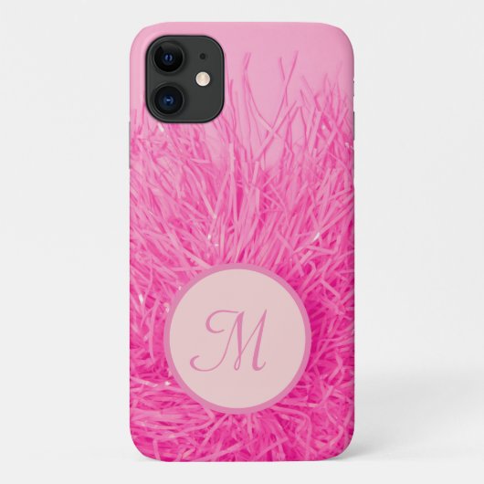 Coques Case-Mate iPhone Monogramme rose Fille Hot rose Personnalisé (Dos)