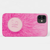 Coques Case-Mate iPhone Monogramme rose Fille Hot rose Personnalisé (Dos (Horizontal))