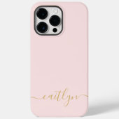 Coques Case-Mate iPhone Monogramme rose Fille Script moderne personnalisé (Verso)