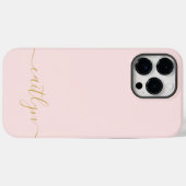 Coques Case-Mate iPhone Monogramme rose Fille Script moderne personnalisé (Verso (horizontal))