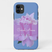 Coques Case-Mate iPhone Monogramme rose Fleur bleu doux (Dos)