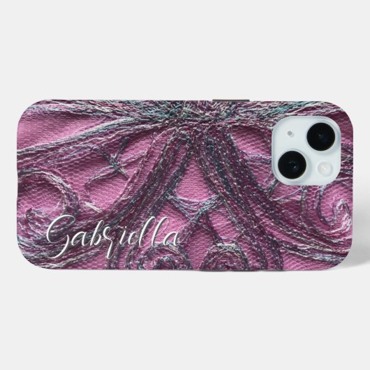 Coques Case-Mate iPhone Monogramme rose floral abstrait élégant (Verso (horizontal))