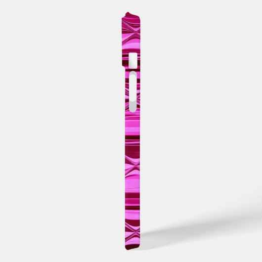 Coques Case-Mate iPhone Monogramme rose foncé brillant onces satinées (Verso / Gauche)