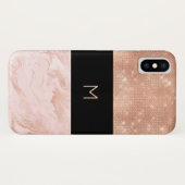 Coques Case-Mate iPhone Monogramme rose Gold Glam (Dos (Horizontal))