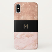 Coques Case-Mate iPhone Monogramme rose Gold Glam (Dos)