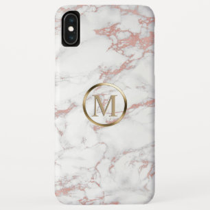 Case-Mate iPhone Case Monogramme Rose Gold & Marbre blanc