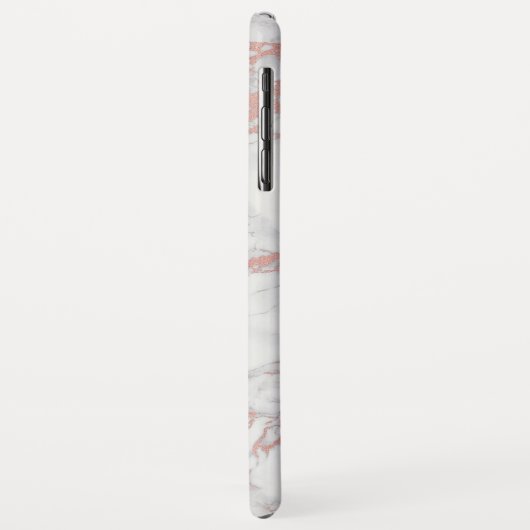 Coques Case-Mate iPhone Monogramme Rose Gold & Marbre blanc (Dos/Gauche)