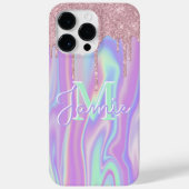 Coques Case-Mate iPhone Monogramme Rose métallique Parties scintillant d'o (Verso)