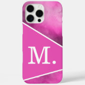 Coques Case-Mate iPhone Monogramme rose moderne (Verso)