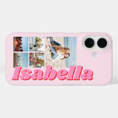 Coques Case-Mate iPhone Monogramme rose moderne 5 - Collage photo (Verso (horizontal))