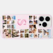 Coques Case-Mate iPhone Monogramme rose moderne Personnalisé 25 Photo Coll (Verso (horizontal))