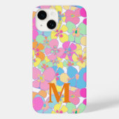 Coques Case-Mate iPhone Monogramme rose néon rétro (Verso)
