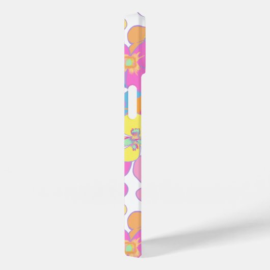 Coques Case-Mate iPhone Monogramme rose néon rétro (Verso / Droite)