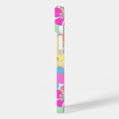 Coques Case-Mate iPhone Monogramme rose néon rétro (Verso / Gauche)