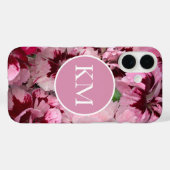 Coques Case-Mate iPhone Monogramme rose oeillet Janvier Fleur d'anniversai (Verso (horizontal))