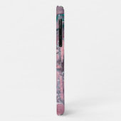 Coques Case-Mate iPhone Monogramme Rose Or rose Agate Quartz Étincelle (Dos/Gauche)