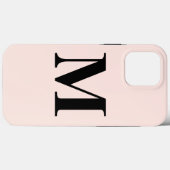 Coques Case-Mate iPhone Monogramme rose pâle Nom personnalisé initial Clas (Verso (horizontal))
