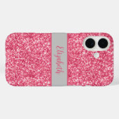 Coques Case-Mate iPhone Monogramme rose Parties scintillant gris tendance  (Verso (horizontal))