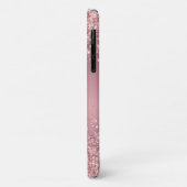 Coques Case-Mate iPhone Monogramme rose Parties scintillant or (Dos/Gauche)