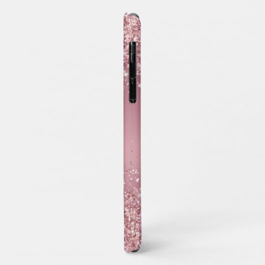 Coques Case-Mate iPhone Monogramme rose Parties scintillant or (Dos/Gauche)
