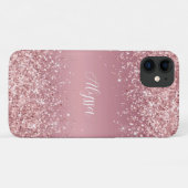 Coques Case-Mate iPhone Monogramme rose Parties scintillant or (Dos (Horizontal))