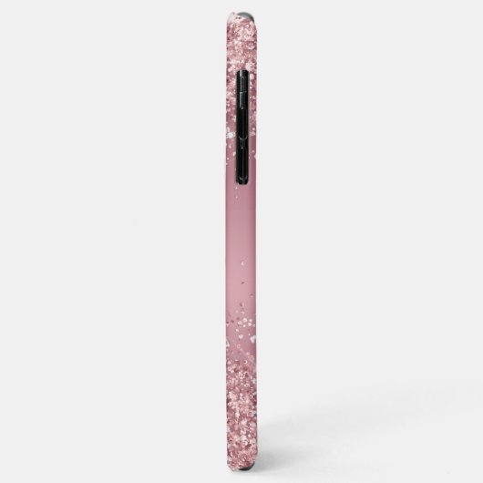 Coques Case-Mate iPhone Monogramme rose Parties scintillant or (Dos/Gauche)