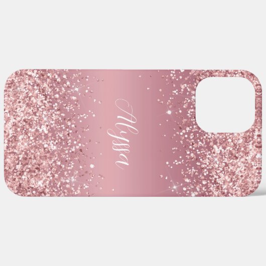 Coques Case-Mate iPhone Monogramme rose Parties scintillant or (Verso / Droite)