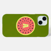 Coques Case-Mate iPhone "Monogramme" rose pastèque (Verso (horizontal))