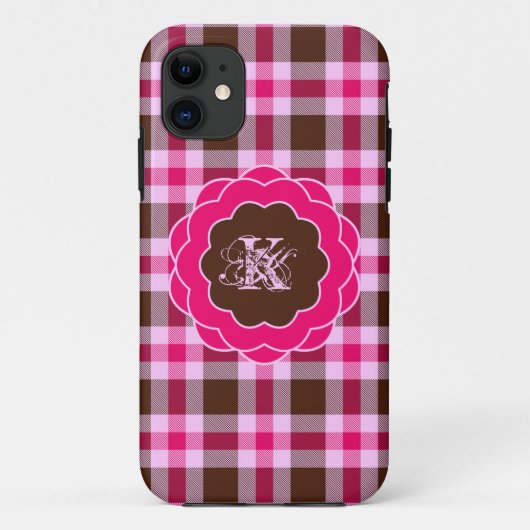 Coques Case-Mate iPhone Monogramme rose patiné mignon Monogramme à vis (Dos)