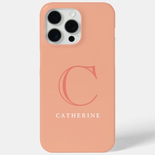 Coques Case-Mate iPhone Monogramme rose Peach Classic Coque-Mate (Verso)