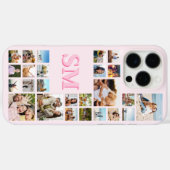 Coques Case-Mate iPhone Monogramme rose personnalisé - 25 premiers photos (Verso (horizontal))