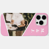 Coques Case-Mate iPhone Monogramme rose photo (Verso (horizontal))