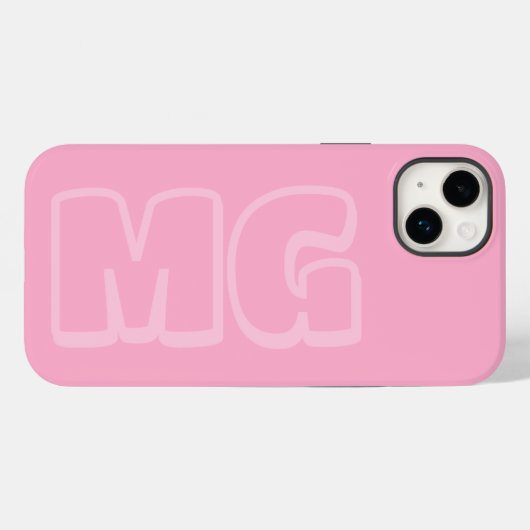 Coques Case-Mate iPhone Monogramme rose preppy (Verso (horizontal))