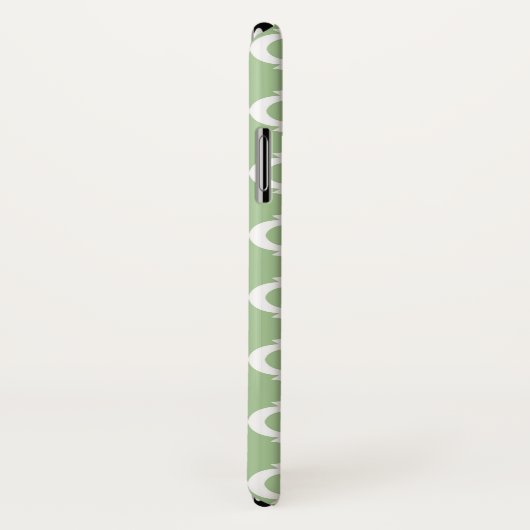 Coques Case-Mate iPhone Monogramme rose rose du Quatrefoil vert du Nil (Dos/Droite)