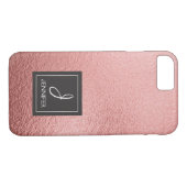 Coques Case-Mate iPhone Monogramme rose Rose or Faux (Dos (Horizontal))