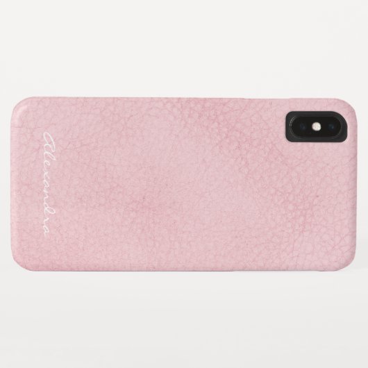 Coques Case-Mate iPhone Monogramme Rose Rose Or Faux cuir (Dos (Horizontal))