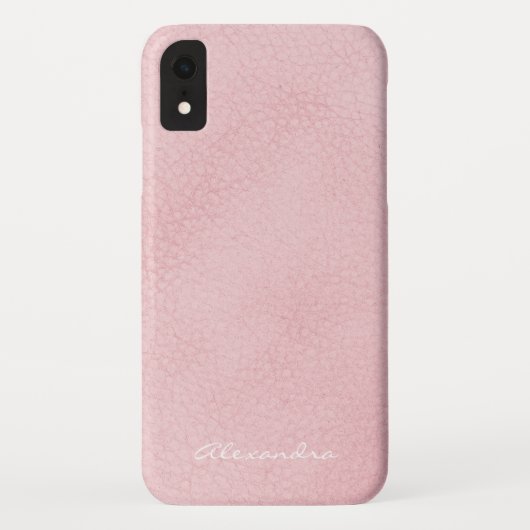 Coques Case-Mate iPhone Monogramme Rose Rose Or Faux cuir (Dos)