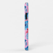 Coques Case-Mate iPhone Monogramme rose rose rouge floral peint à la main (Dos/Droite)