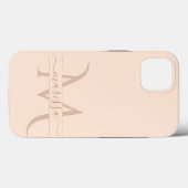 Coques Case-Mate iPhone Monogramme rose rose tendance Nom du script Girly (Verso (horizontal))
