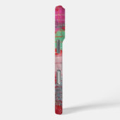 Coques Case-Mate iPhone monogramme rose rouge nom abstrait patern (Verso / Droite)